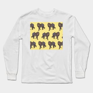 Mandrill on Yellow Long Sleeve T-Shirt